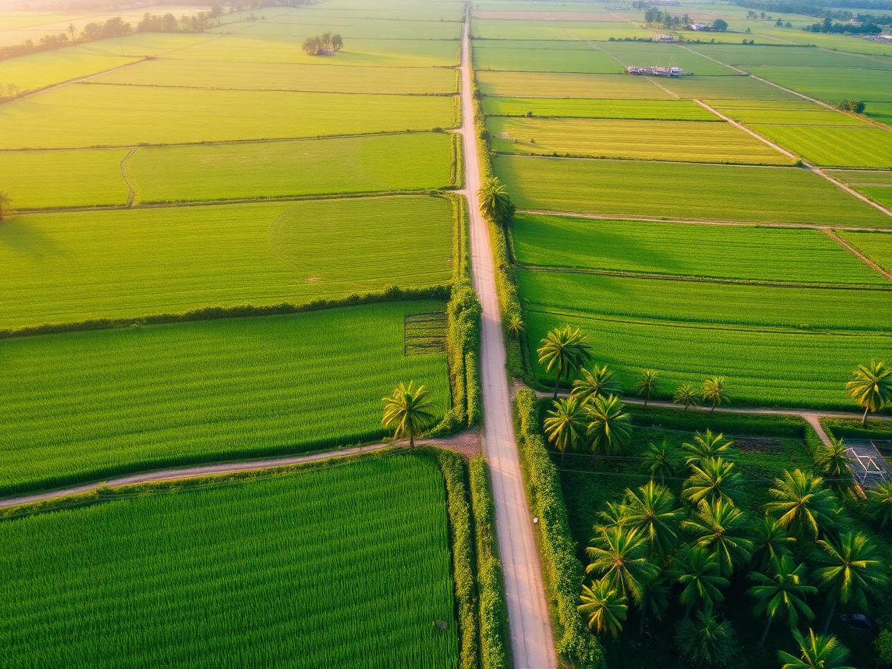 Aerial view of agricultural land in Malaysia